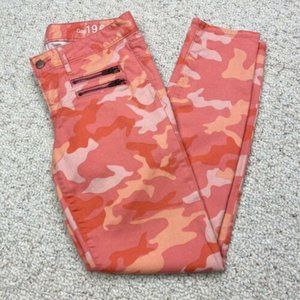 Gap 1969 Women's Camouflage Jeans Pink tag 27 measured 28"